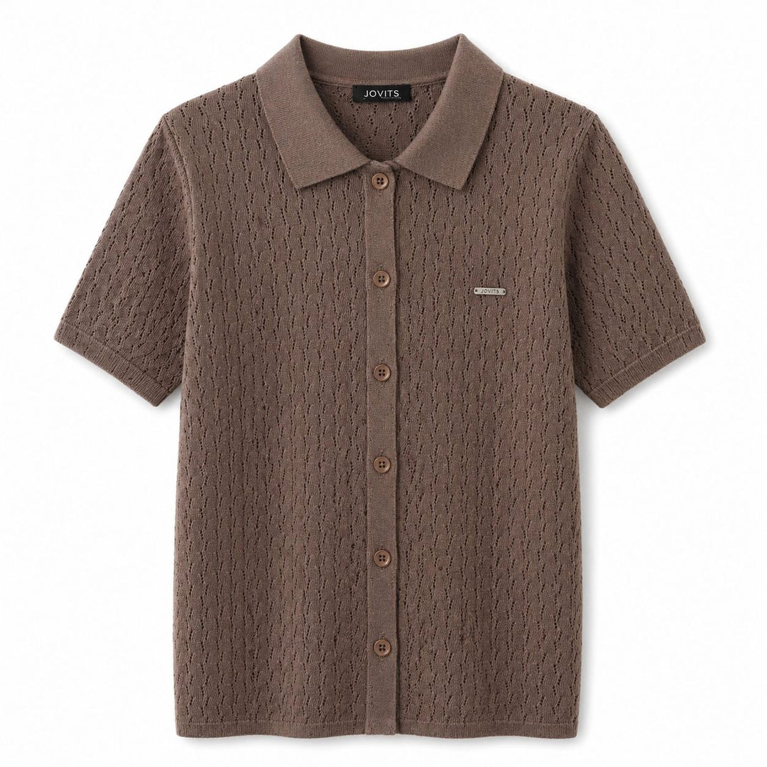 CAMISA DE TRICOT PERFURADA CASTANHA JOVIT’S