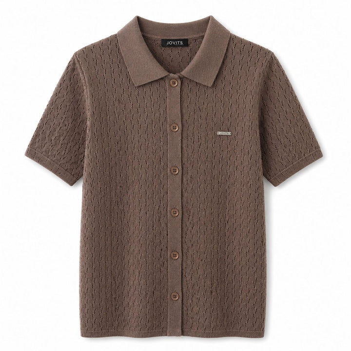 CAMISA DE TRICOT PERFURADA CASTANHA JOVIT’S