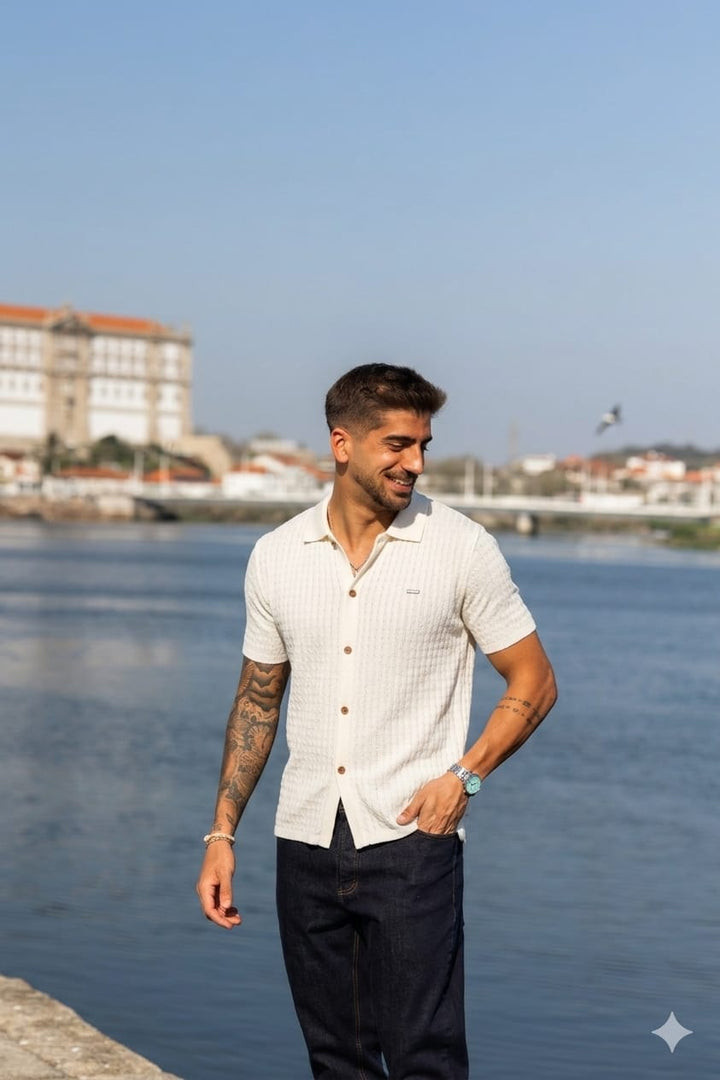 CAMISA DE TRICOT PERFURADA BRANCA JOVIT’S