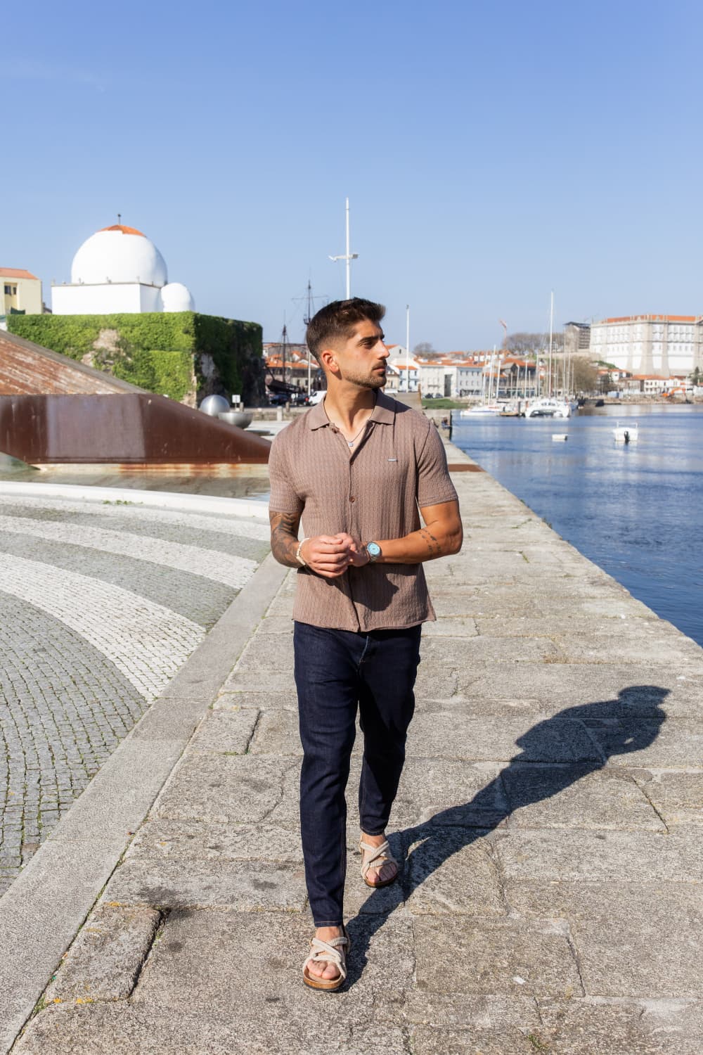 CAMISA DE TRICOT PERFURADA CASTANHA JOVIT’S