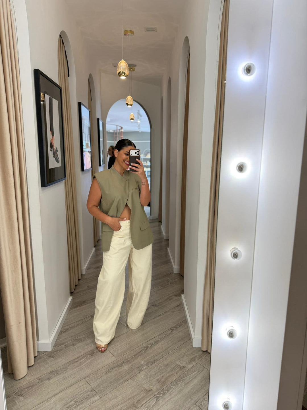 COLETE ESTRUTURADO VERDE KAKI PONTO CHIC