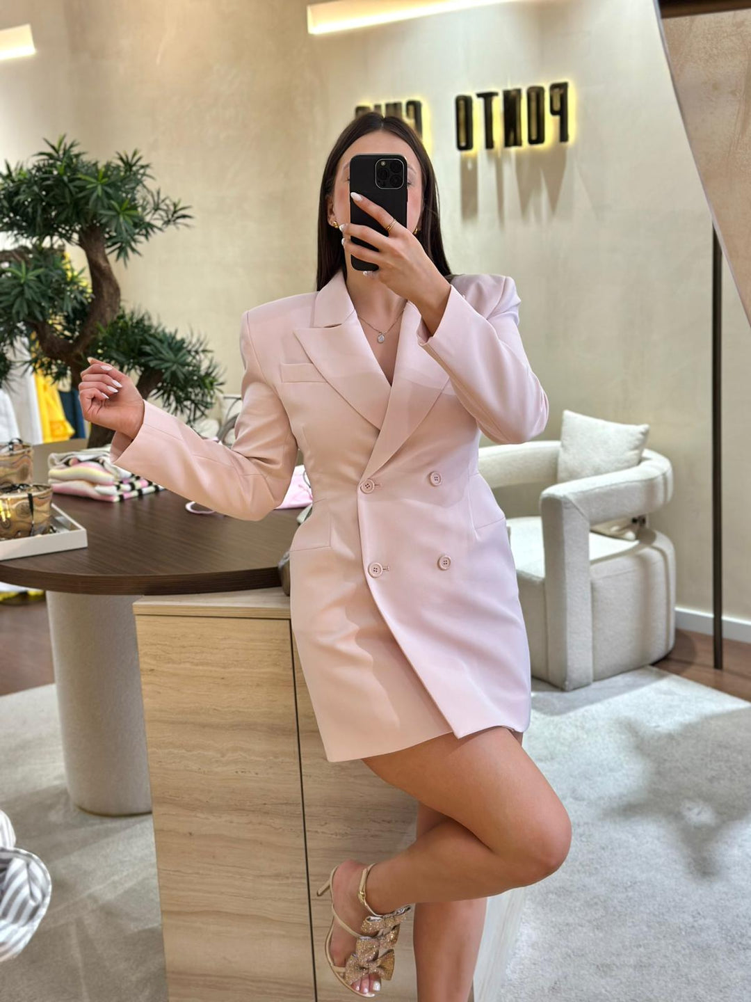 VESTIDO BLAZER ROSA ESTRUTURADO DIXIE