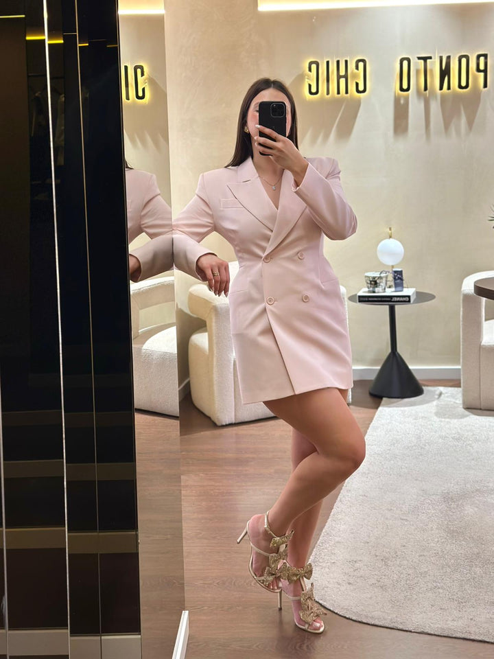 VESTIDO BLAZER ROSA ESTRUTURADO DIXIE