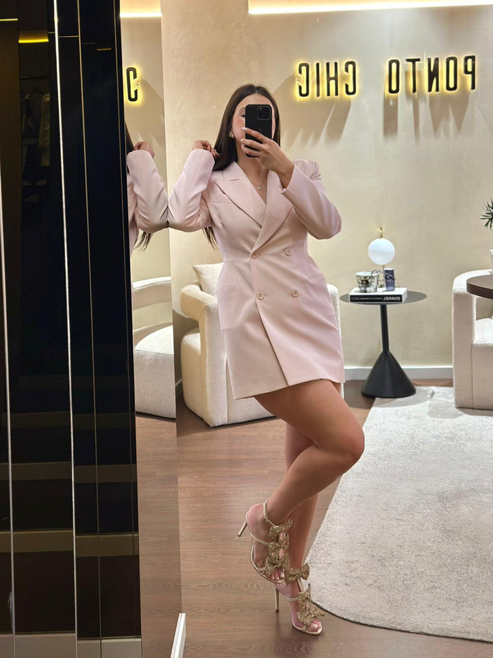 VESTIDO BLAZER ROSA ESTRUTURADO DIXIE