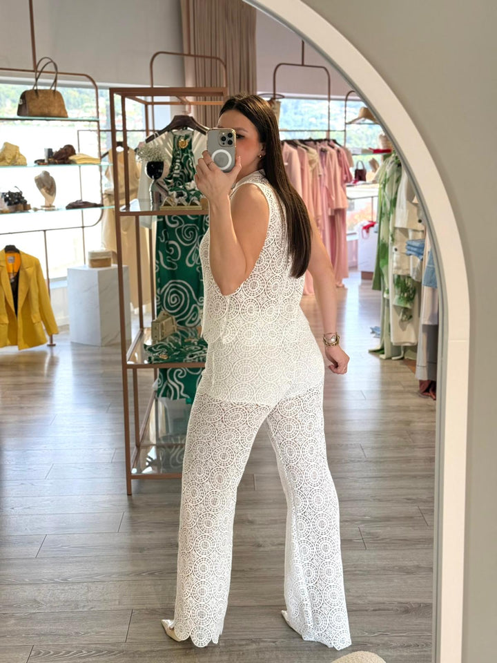 CALÇA BRANCA RENDADA IMPERIAL