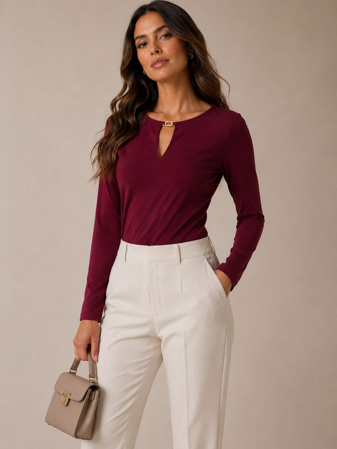 BODY VERMELHO VINHO COM DETALHE METÁLICO RINASCIMENTO
