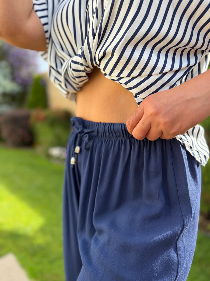 CALÇA FLUIDA AZUL MARINHO PONTO CHIC