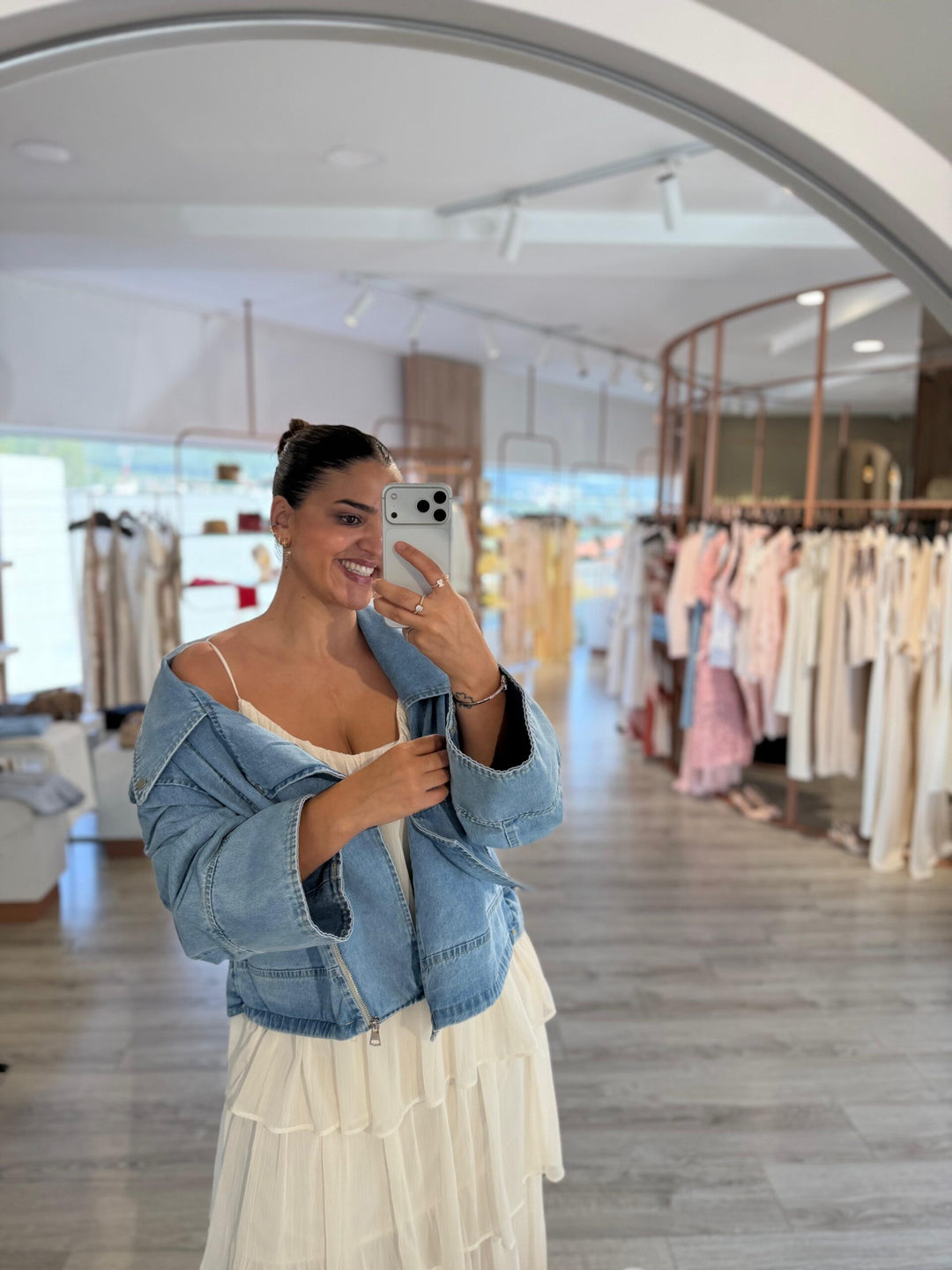 CASACO DE GANGA OVERSIZE AZUL PONTO CHIC