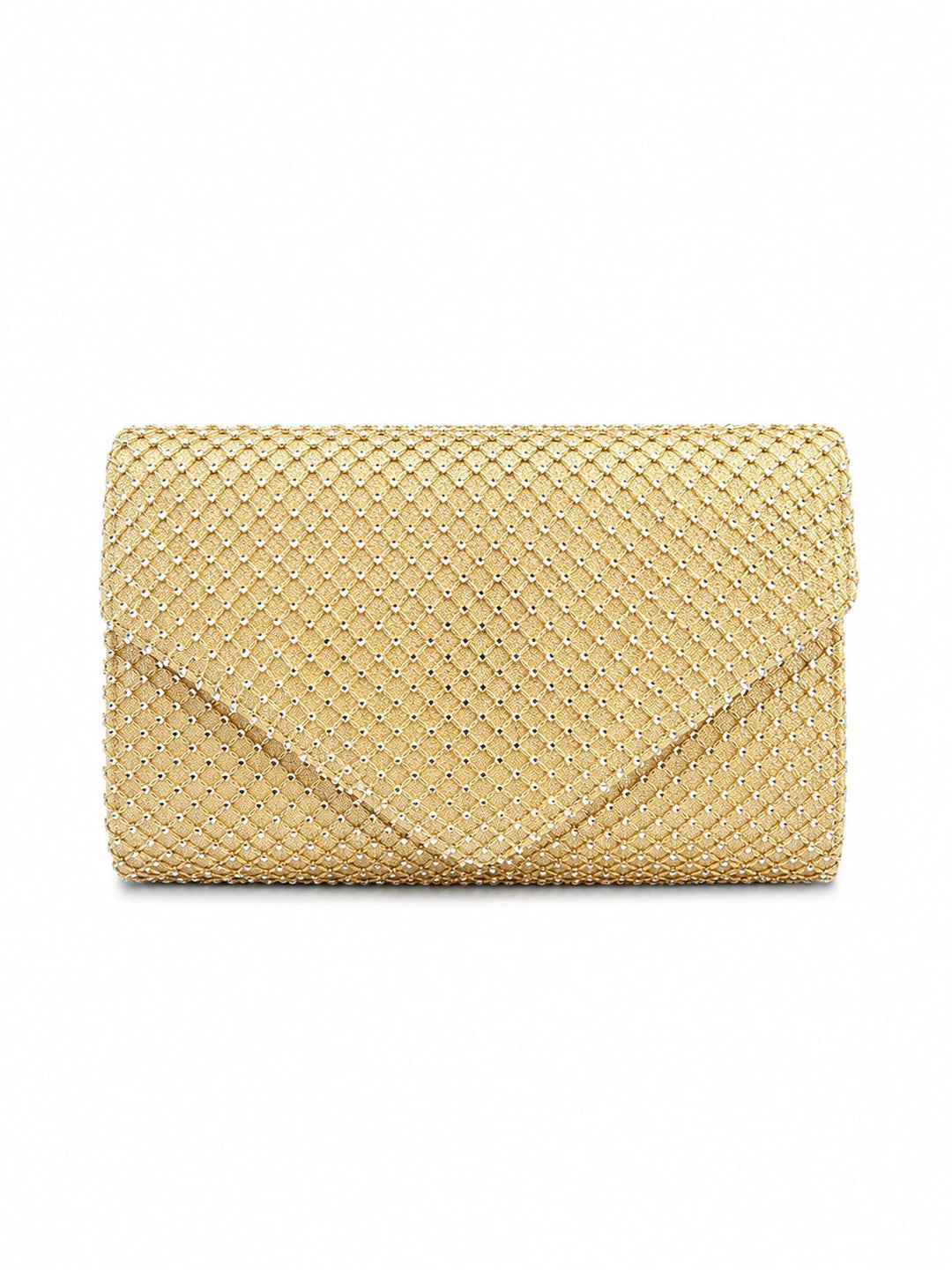 CLUTCH DOURADA COM BRILHANTES PONTO CHIC
