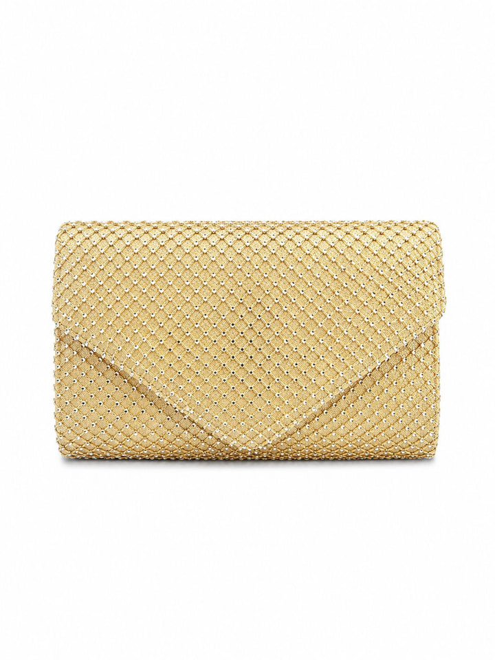 CLUTCH DOURADA COM BRILHANTES PONTO CHIC