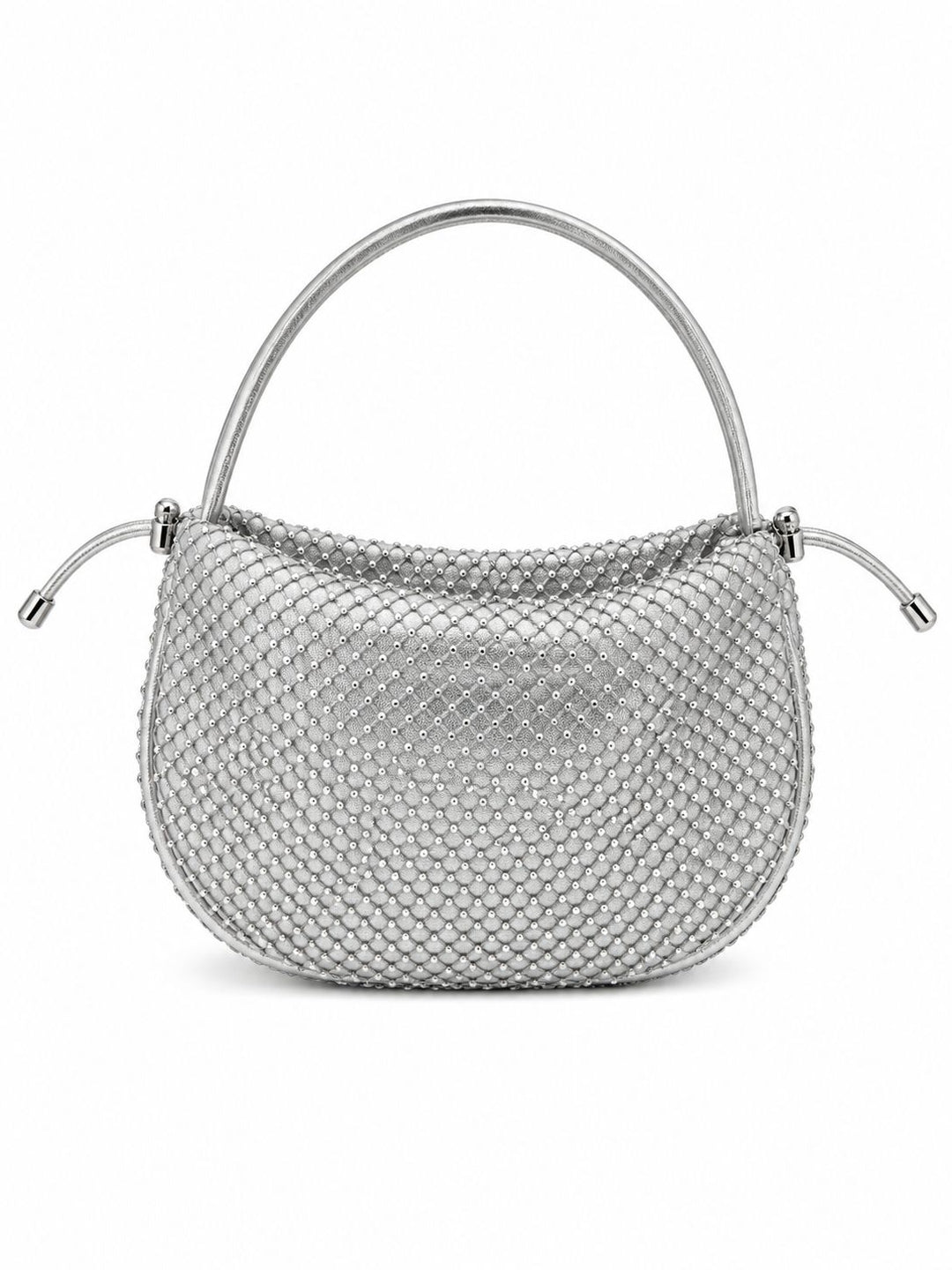 MALA PRATEADA COM BRILHANTES PONTO CHIC