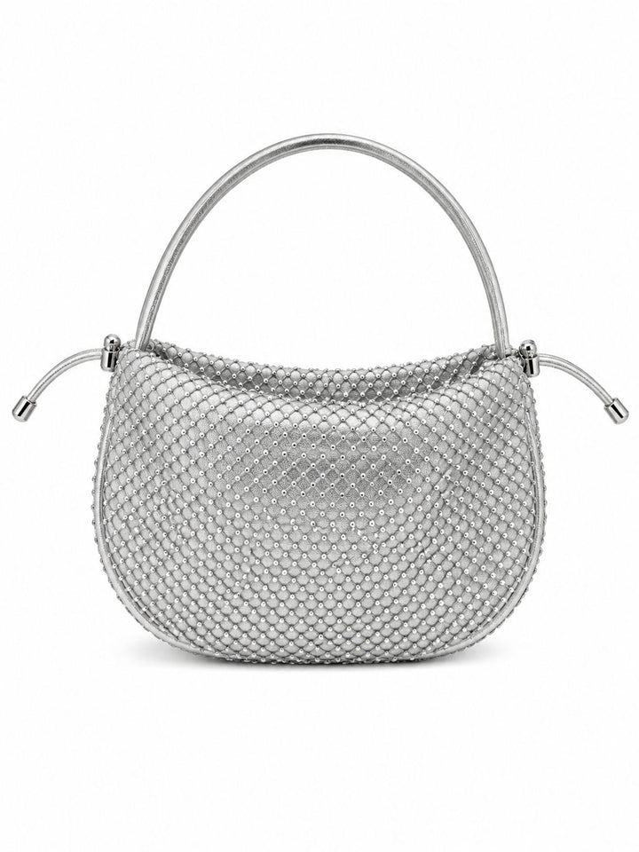 MALA PRATEADA COM BRILHANTES PONTO CHIC