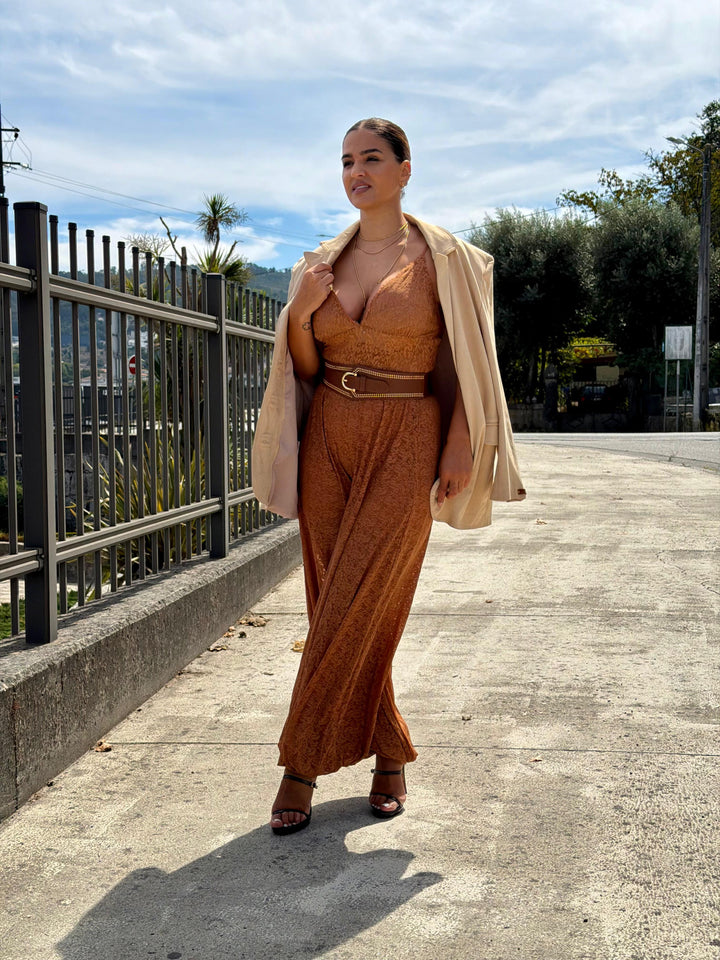 CALÇA CAMEL ALADINO EM RENDA LANÇA PERFUME