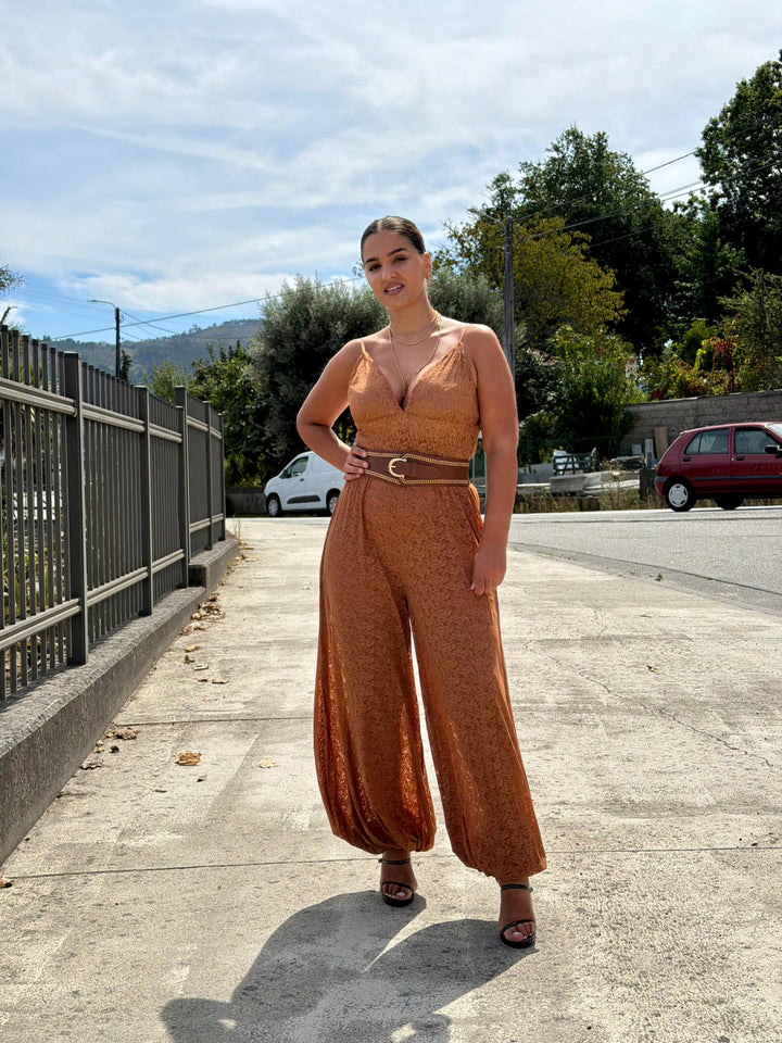 CALÇA CAMEL ALADINO EM RENDA LANÇA PERFUME