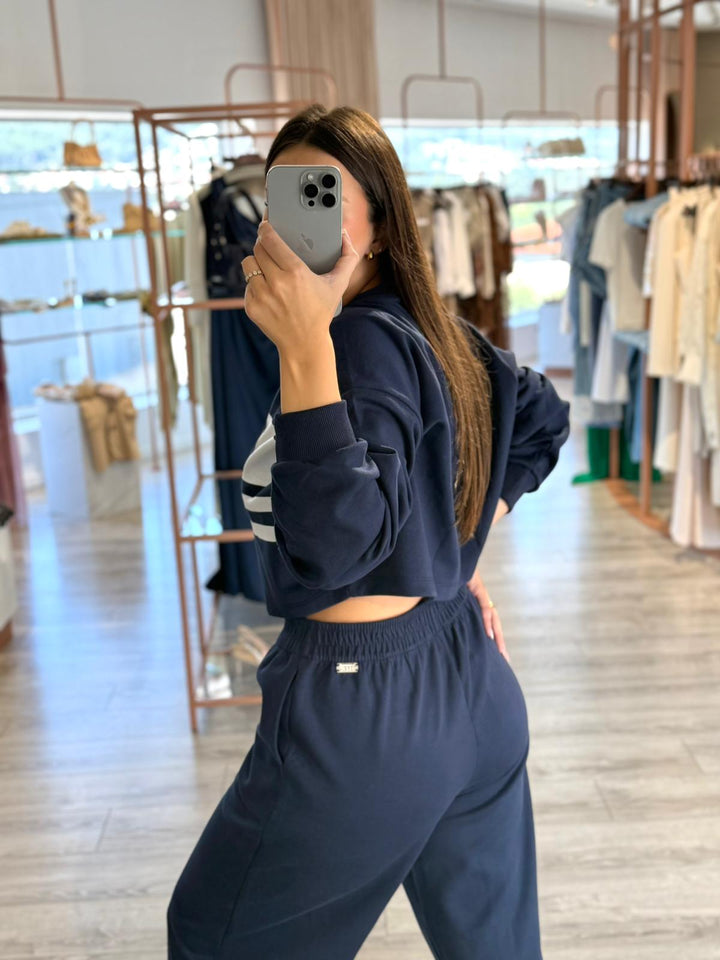CAMISOLA AZUL COM LOGÓTIPO EASY LANÇA PERFUME