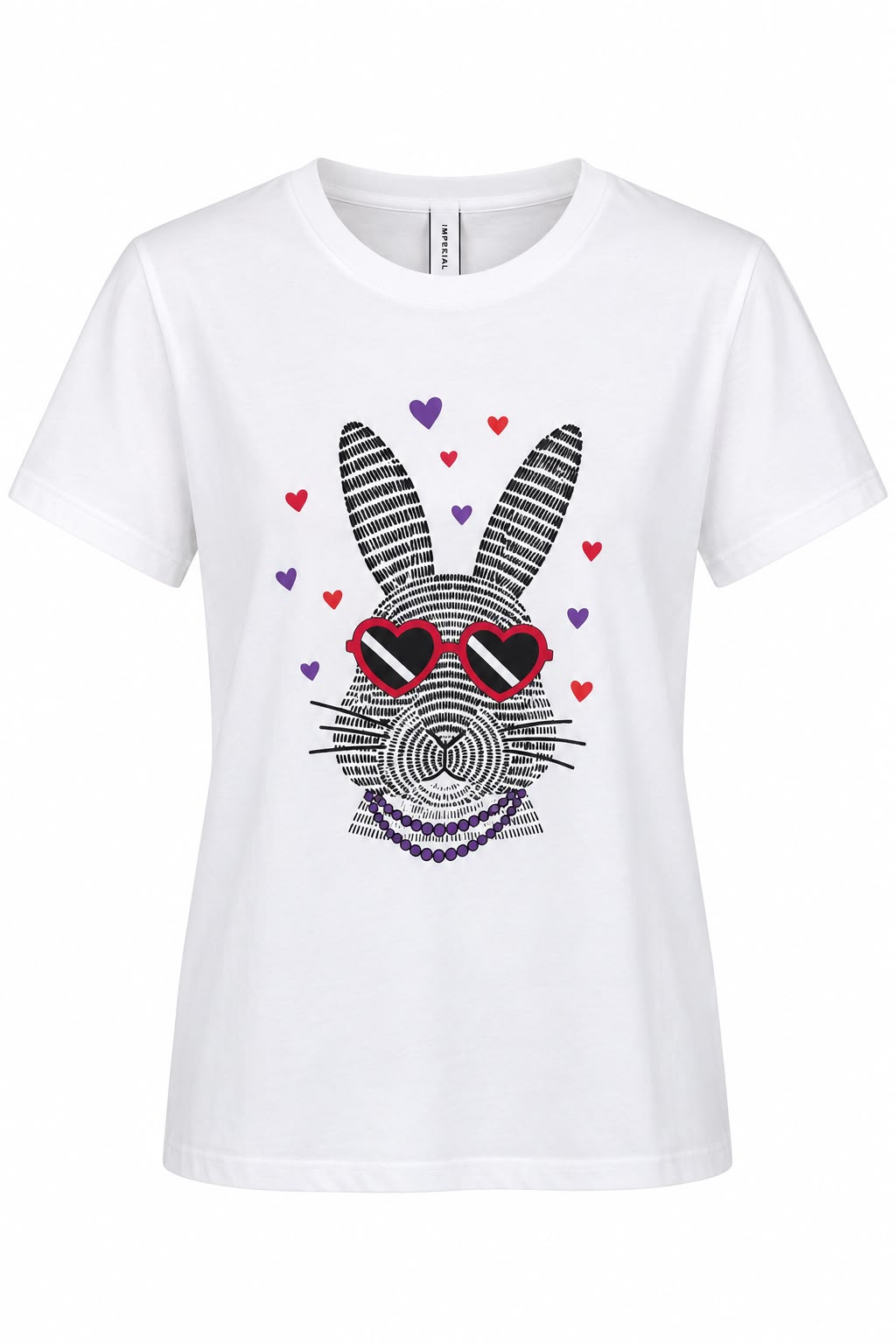 T-SHIRT BRANCA COM ESTAMPADO COELHO IMPERIAL