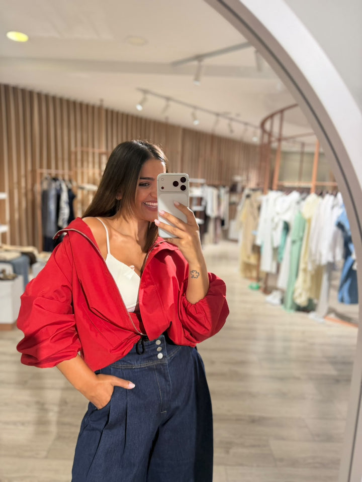 CALÇAS DE GANGA AZUL PANTALONA COM CINTURA SUBIDA E FIVELAS PONTO CHIC