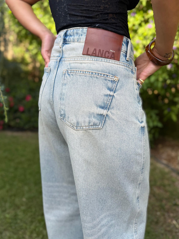 CALÇA JEANS BAGGY AZUL CLARO LANÇA PERFUME