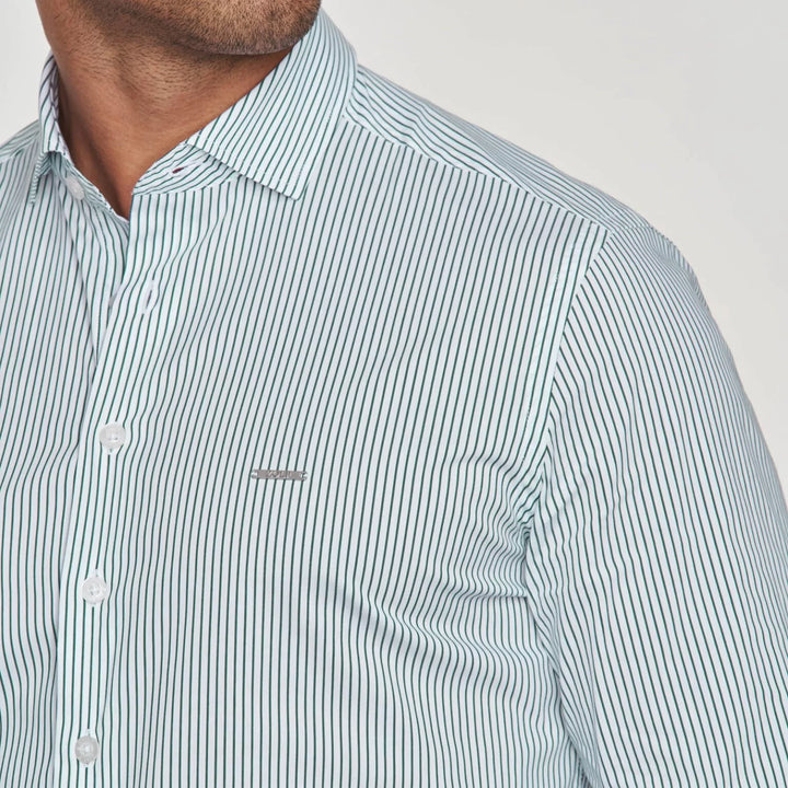 CAMISA GOLA ITALIANA RISCA FINA SLIM FIT VERDE ZOLF