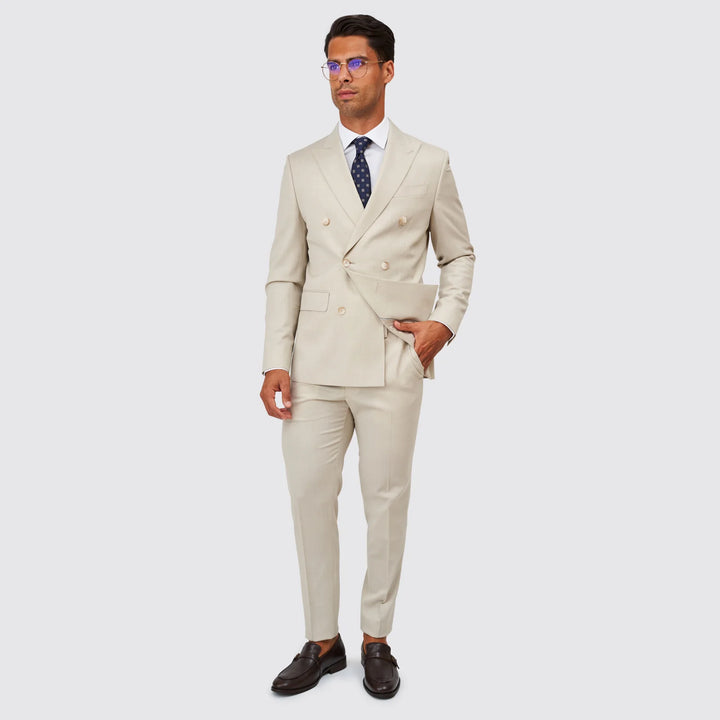 FATO TRESPASSE TEXTURA BEGE CLARO SLIM FIT ZOLF