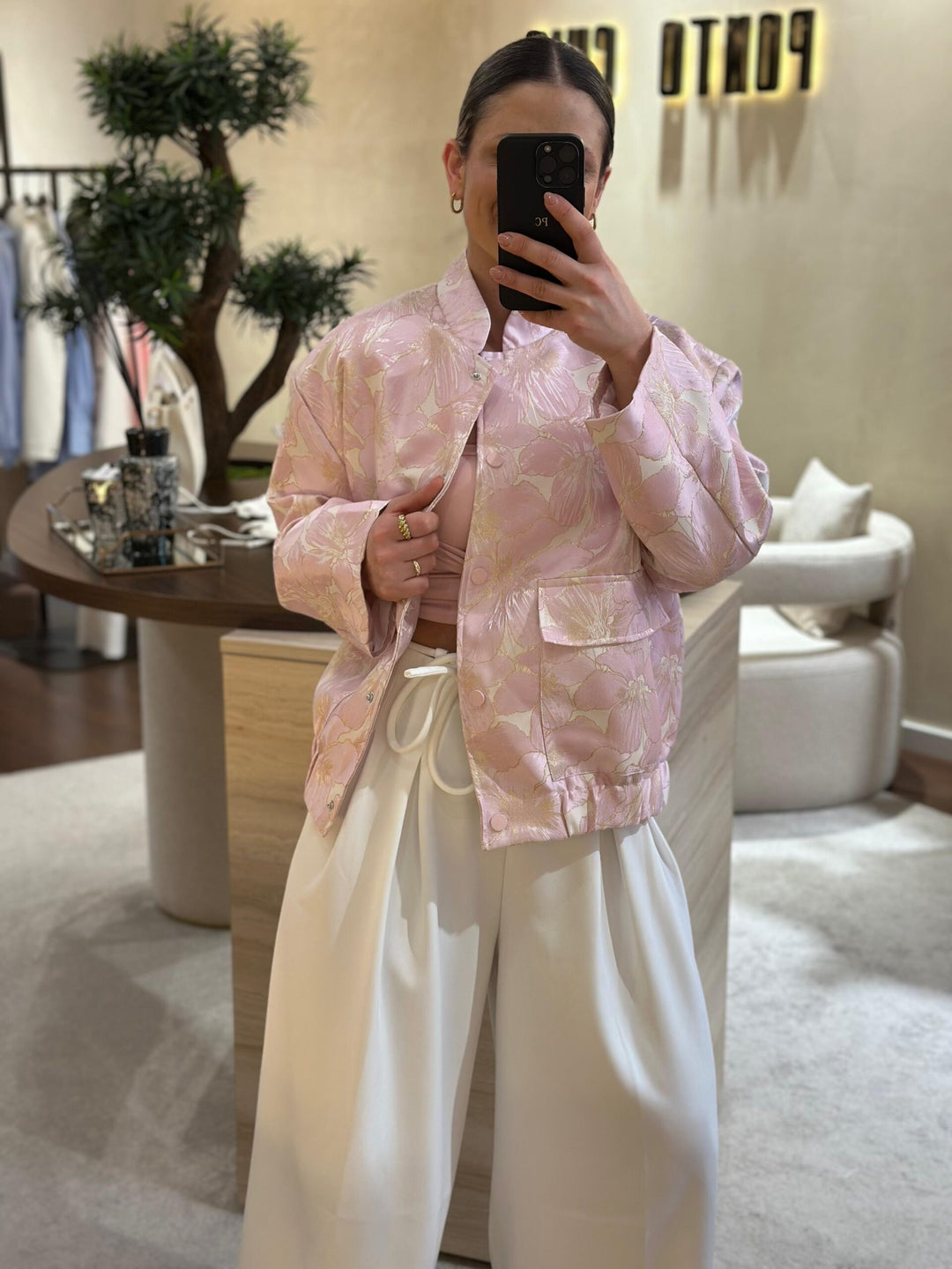 BOMBER ESTAMPADO ROSA PONTO CHIC