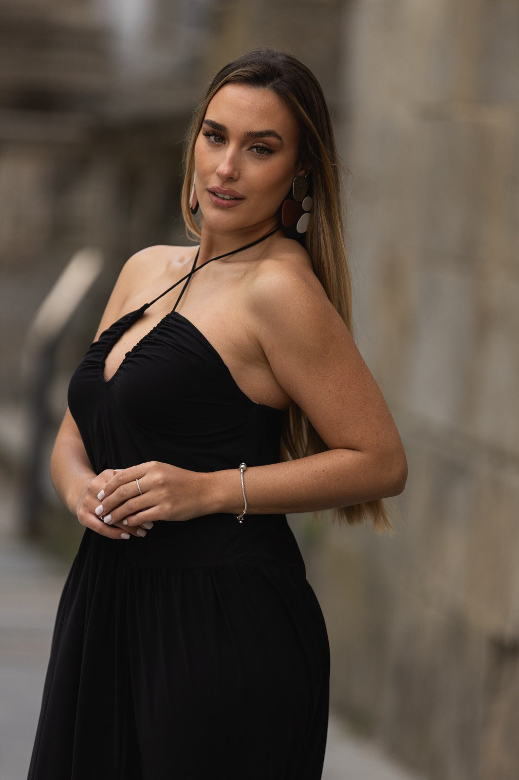 VESTIDO PRETO DECOTE CRUZADO MISS YOU