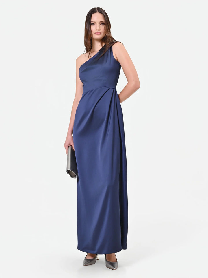 VESTIDO ASSIMÉTRICO AZUL MARINHO RINASCIMENTO
