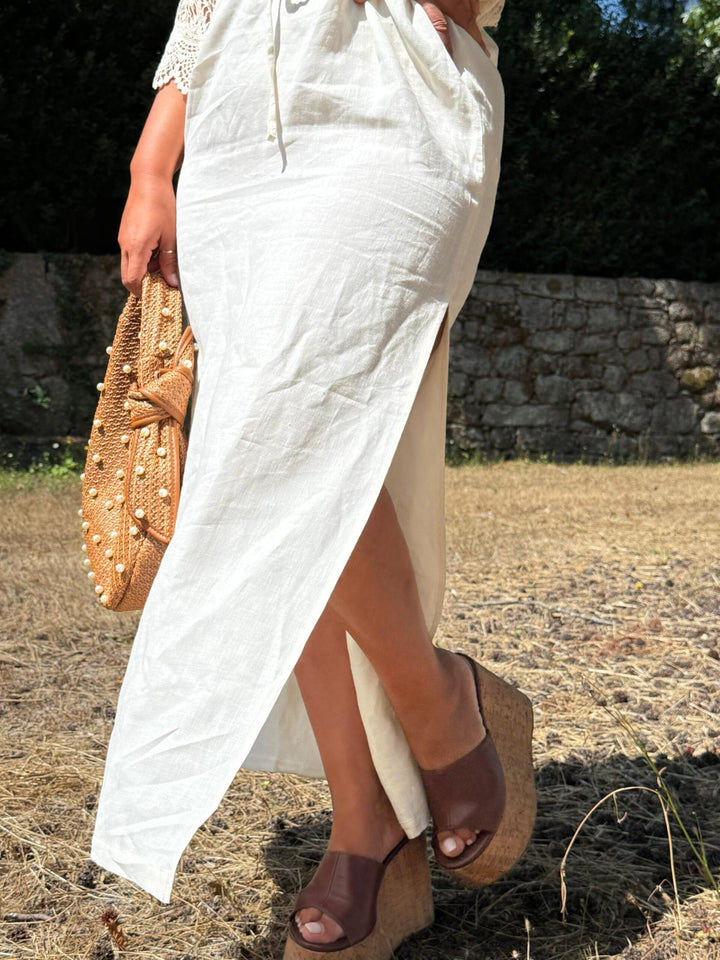 VESTIDO SOL DE LINO PONTO CHIC