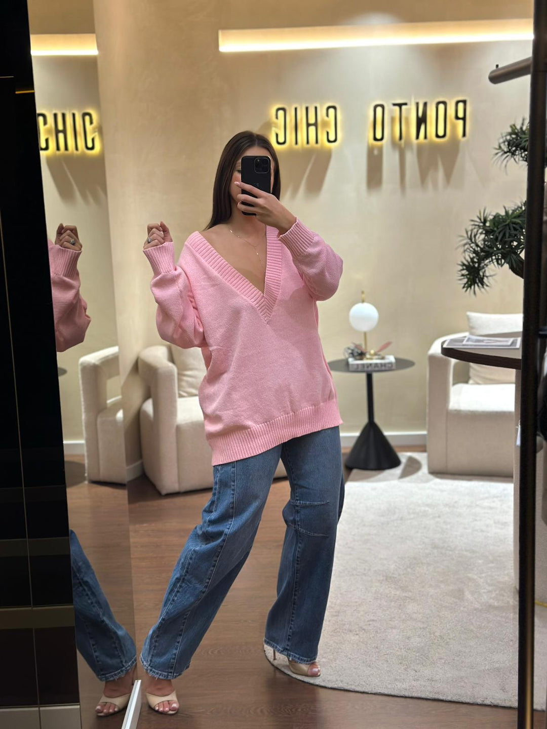 CAMISOLA OVERSIZE ROSA PONTO CHIC