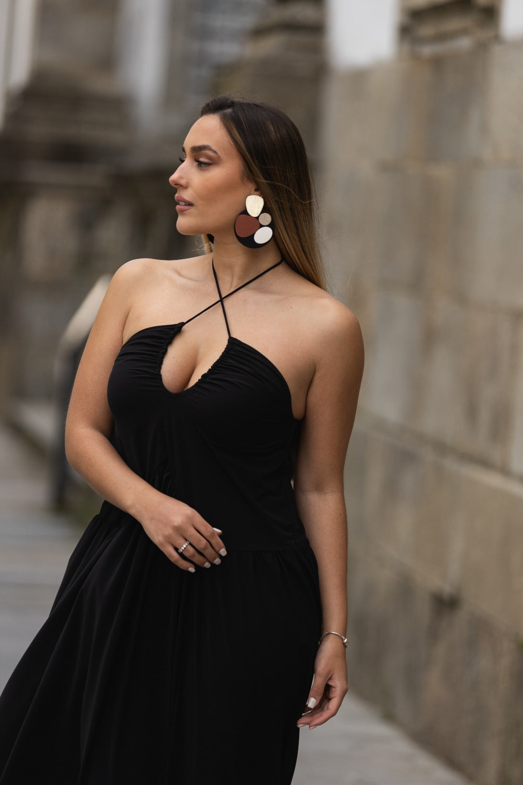 VESTIDO PRETO DECOTE CRUZADO MISS YOU