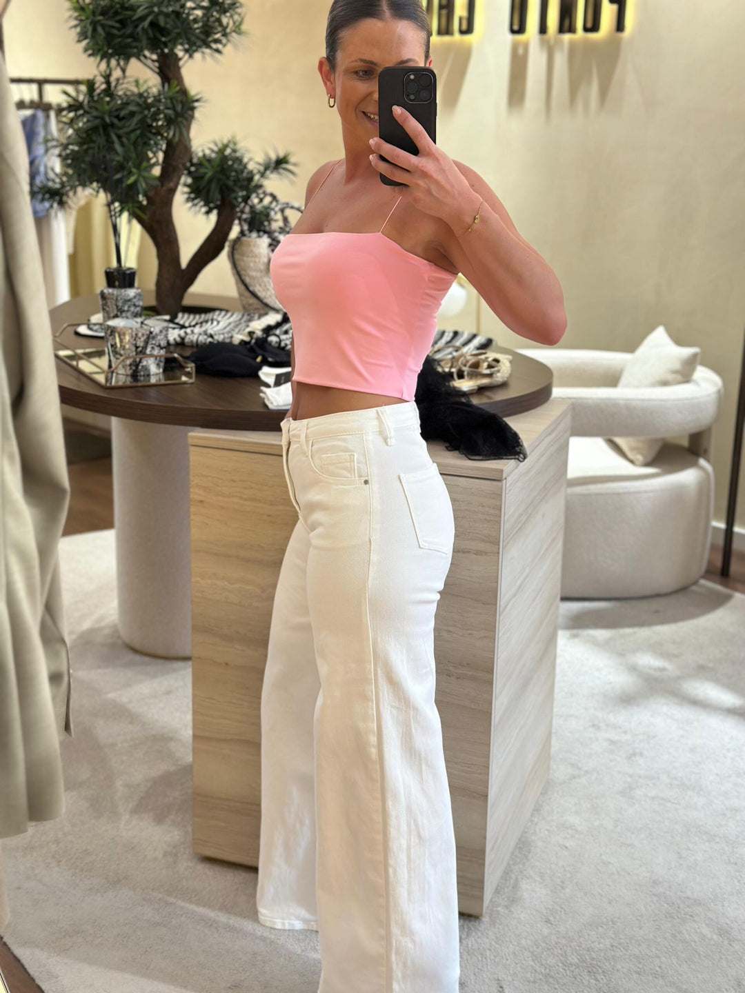 CALÇA CRU WIDE LEG PONTO CHIC