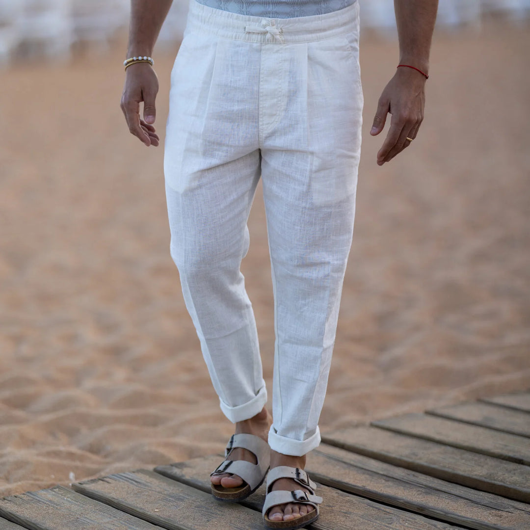 CALÇA DE LINHO BRANCA ZOLF