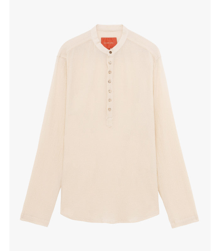 CAMISA TEXTURADA COM GOLA PADRE GIANNI LUPO