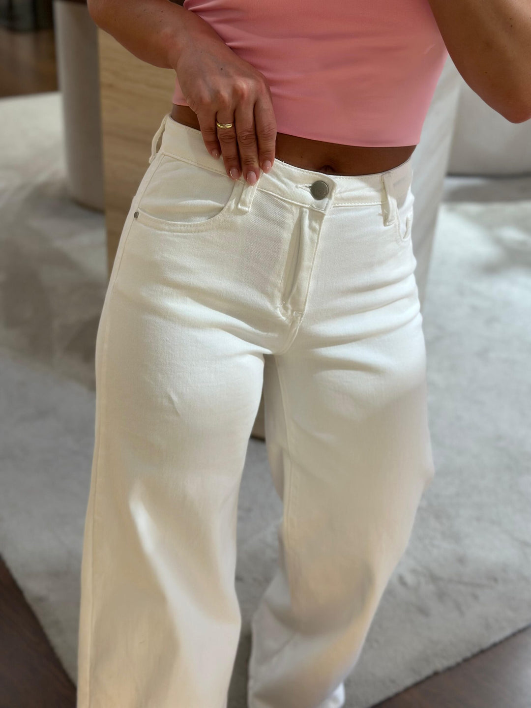 CALÇA CRU WIDE LEG PONTO CHIC