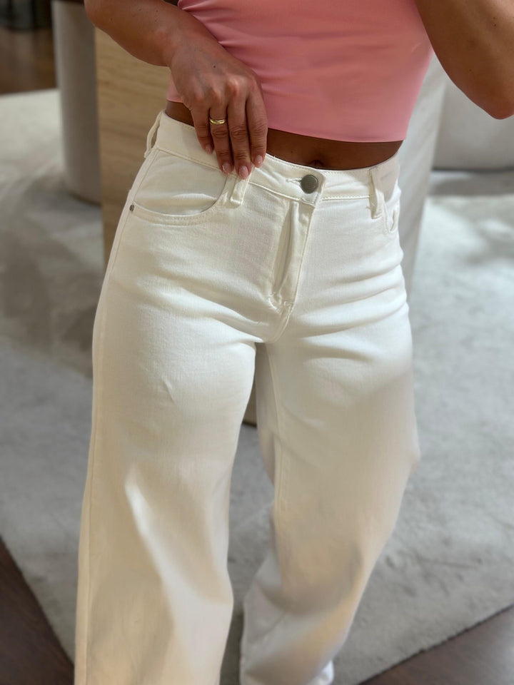 CALÇA CRU WIDE LEG PONTO CHIC