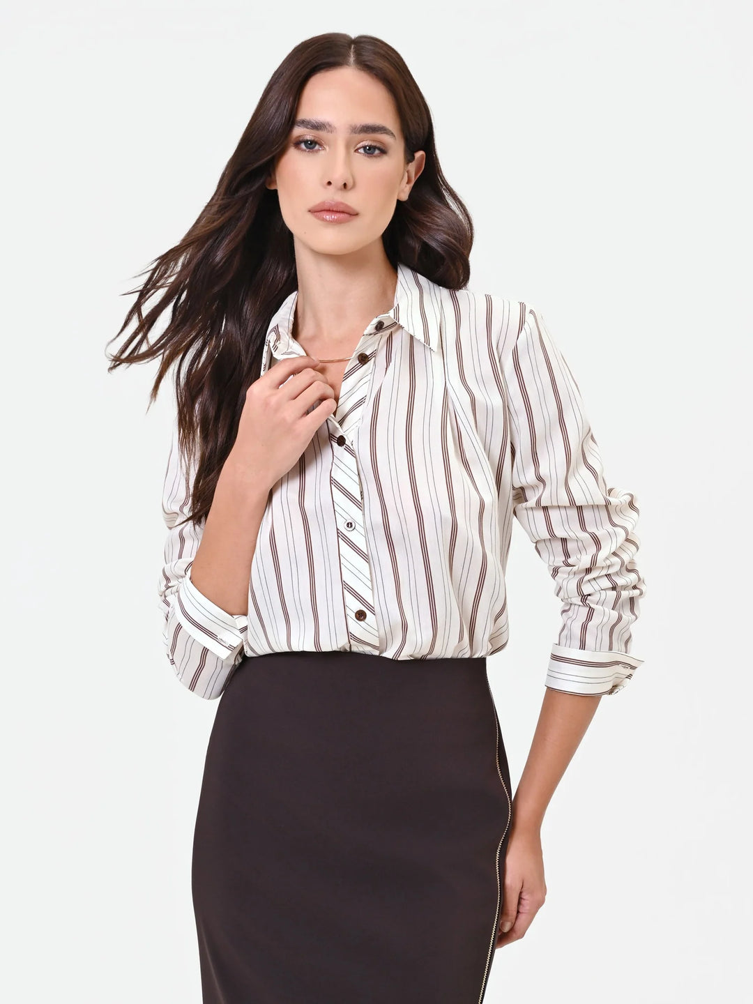 CAMISA ÀS RISCAS CASTANHAS RINASCIMENTO