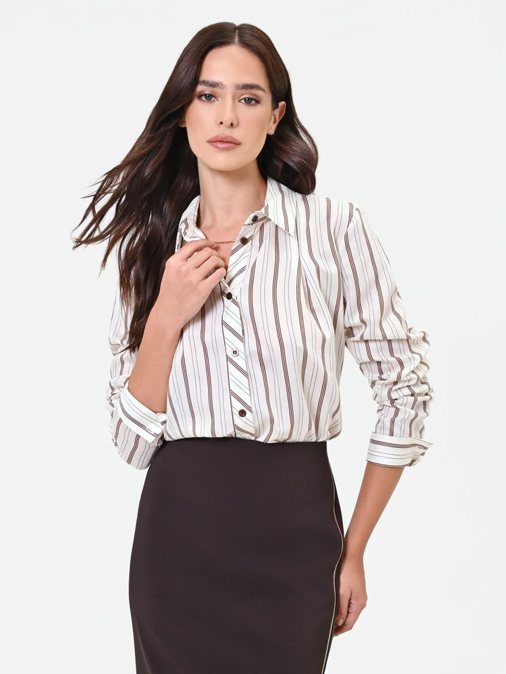 CAMISA ÀS RISCAS CASTANHAS RINASCIMENTO