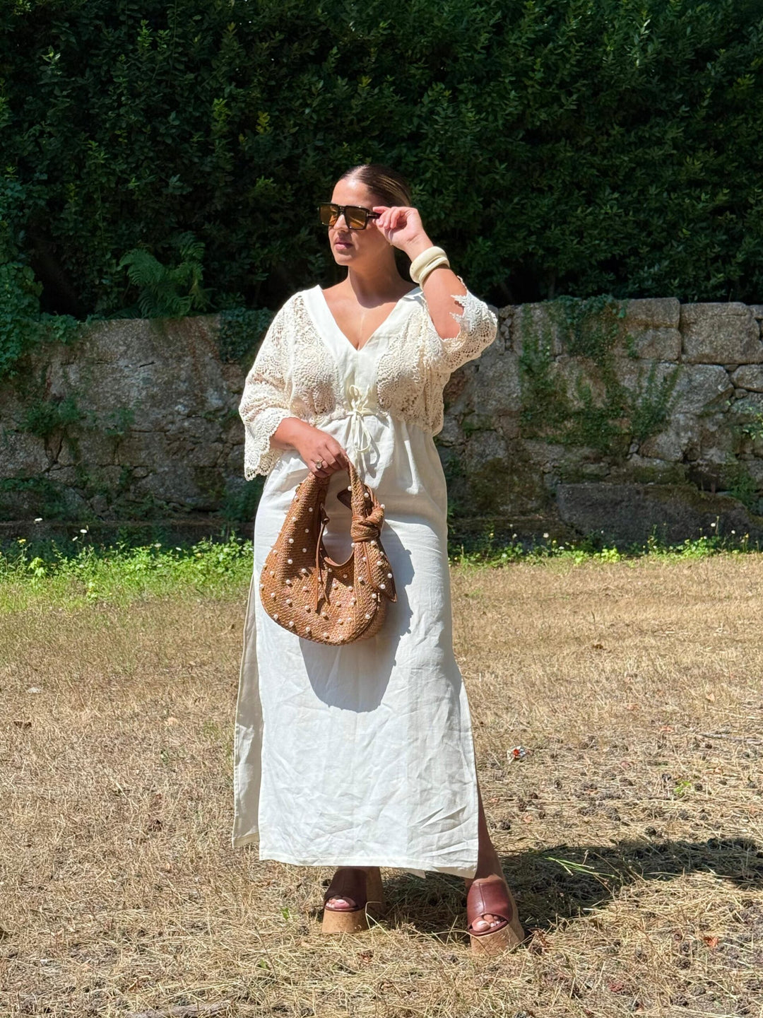 VESTIDO SOL DE LINO PONTO CHIC