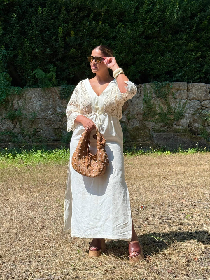 VESTIDO SOL DE LINO PONTO CHIC