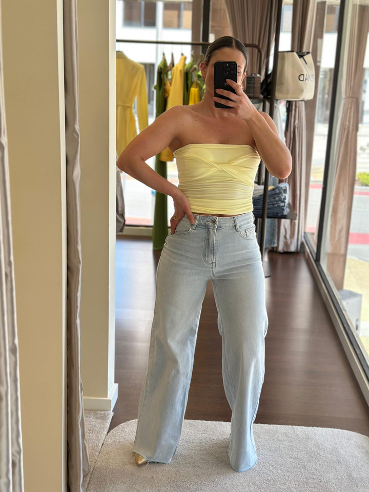 CALÇA GANGA CLARA WIDE LEG PONTO CHIC