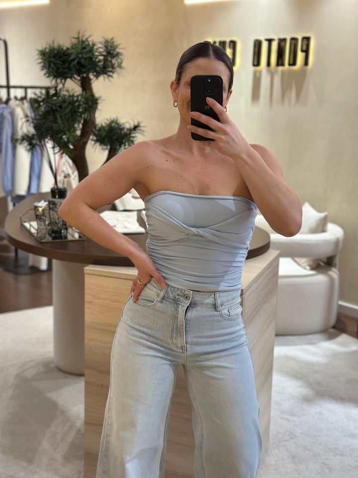 TOP AZUL CAI-CAI PONTO CHIC