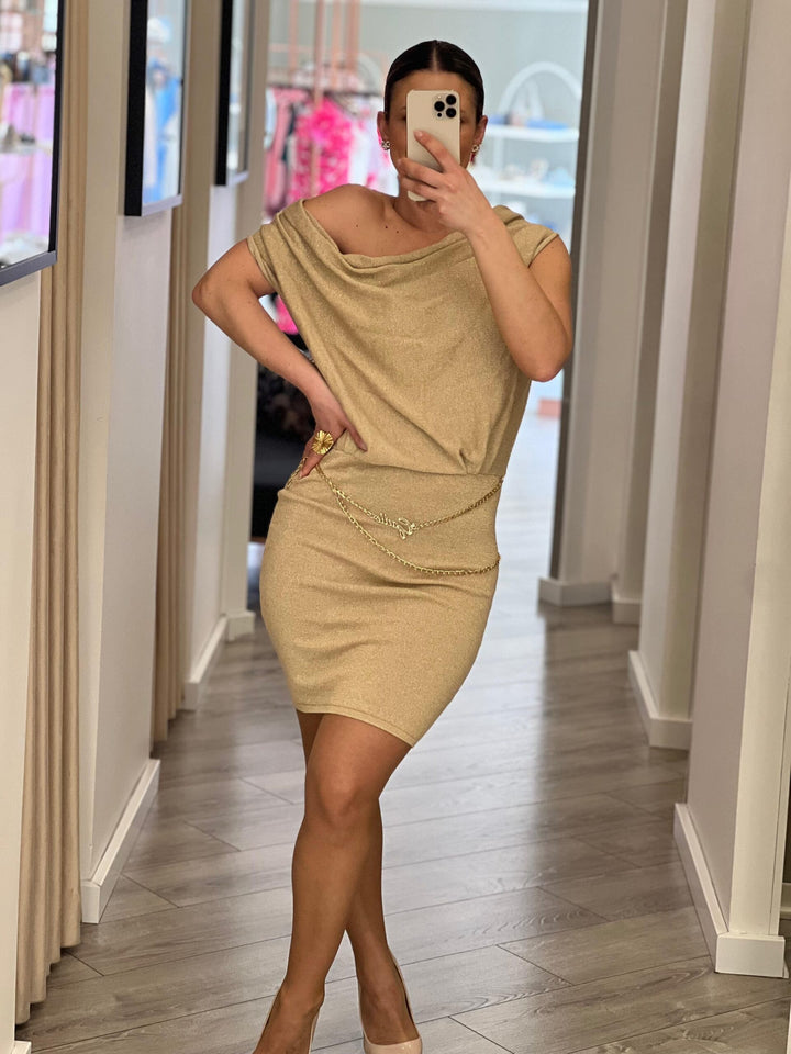 VESTIDO MALHA LUREX GAELLE PARIS