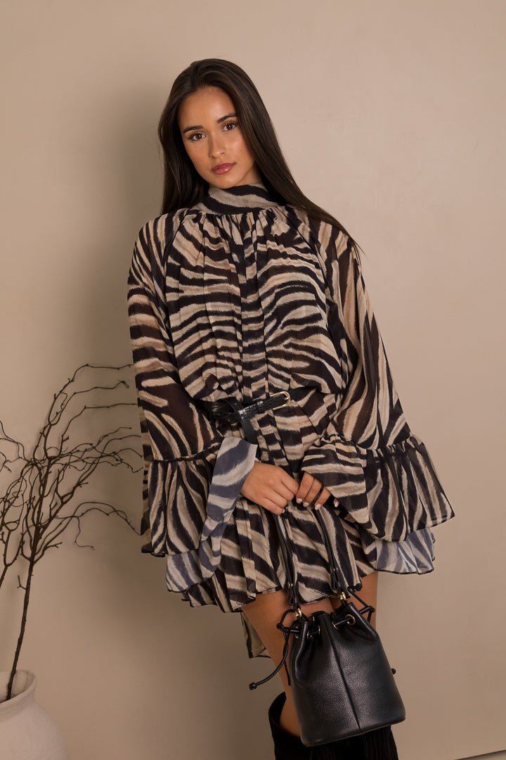 VESTIDO ESTAMPADO ZEBRA LANÇA PERFUME