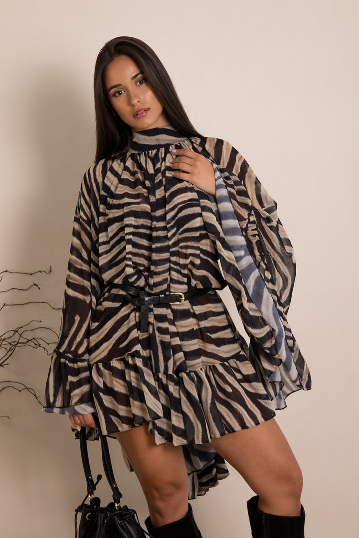 VESTIDO ESTAMPADO ZEBRA LANÇA PERFUME
