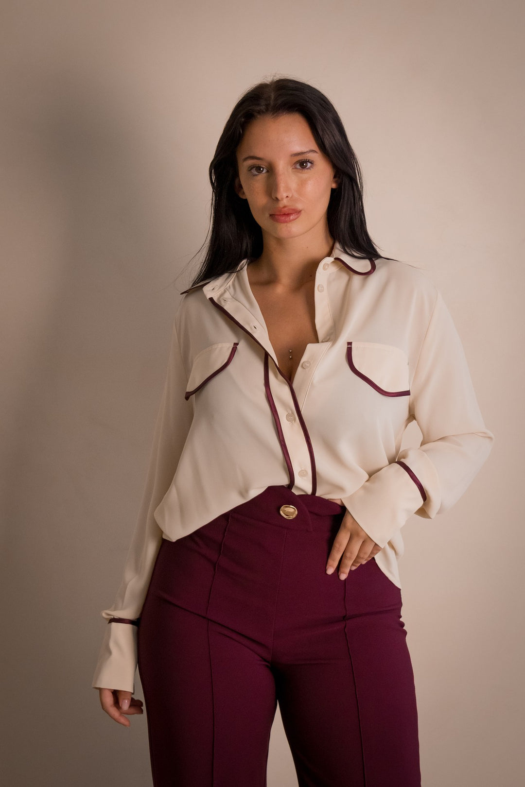 CAMISA COM VIVO BORGONHA RINASCIMENTO