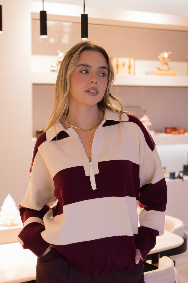 POLO BORDO E CRU PONTO CHIC