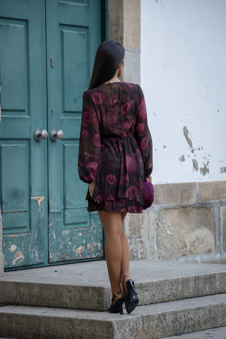 VESTIDO ESTAMPADO FLORAL PONTO CHIC