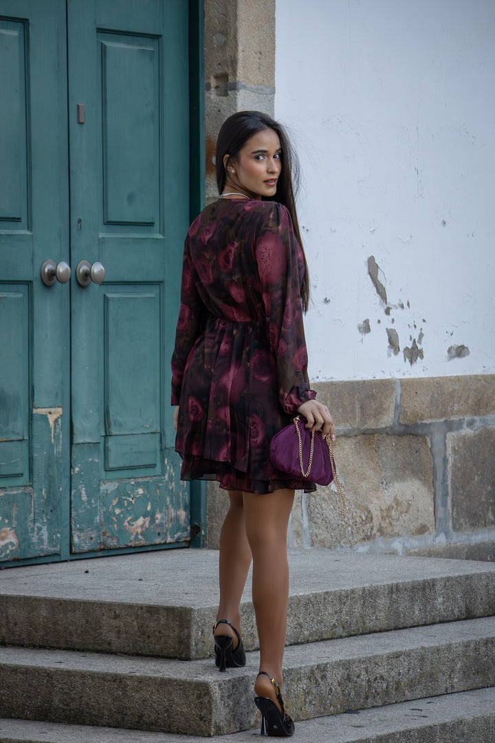 VESTIDO ESTAMPADO FLORAL PONTO CHIC