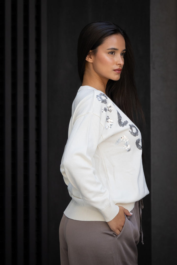 CAMISOLA CRU COM LANTEJOULAS RUGA