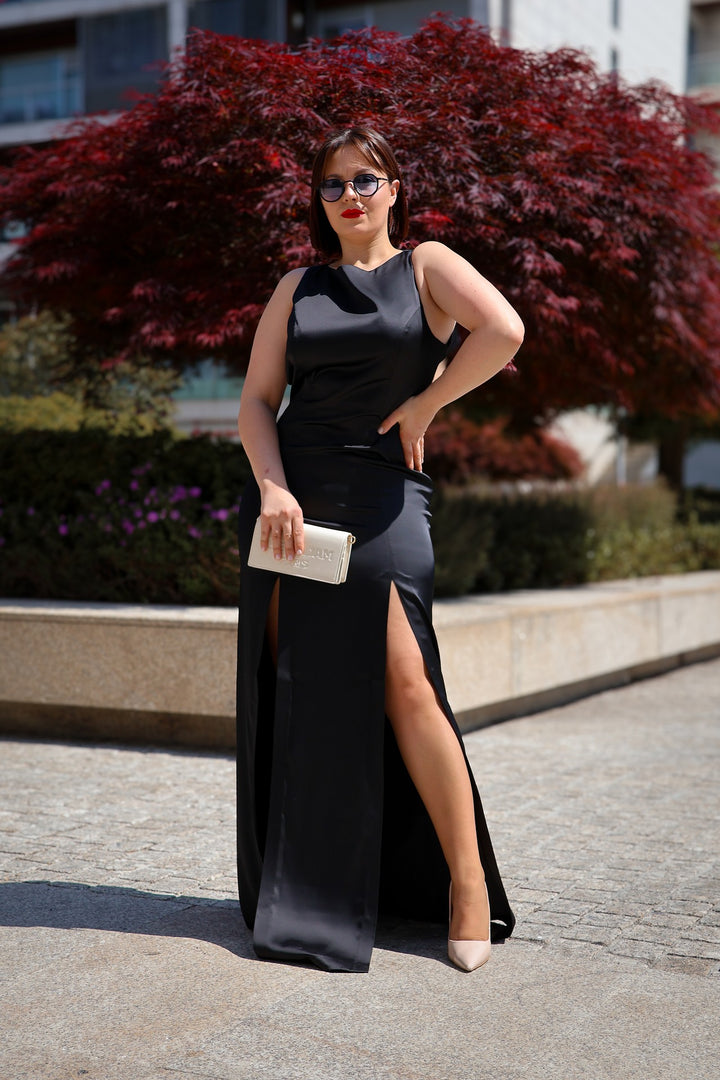 VESTIDO PRETO COMPRIDO GAELLE